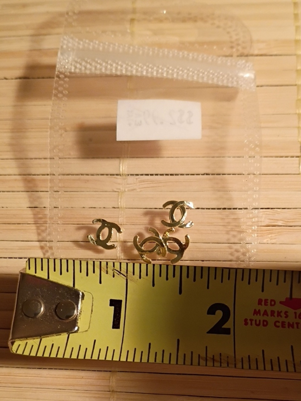 Gold Tone Large Double-C Nail Charms - Decorative Nail Art Accents 4 PIECES